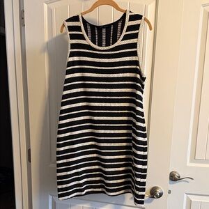 Max Edition Black and White Striped Mini Dress